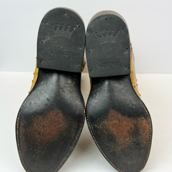 Crown Boot Company Mens Size 8 Tan Ostrich Western Boots - Picture 5 of 10